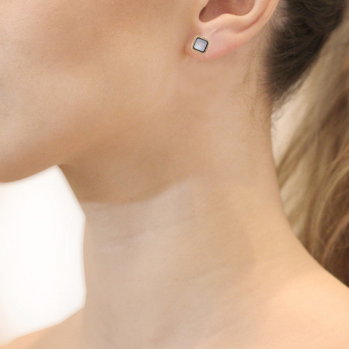 MOTHER-PEARL SQUARE EARRINGS