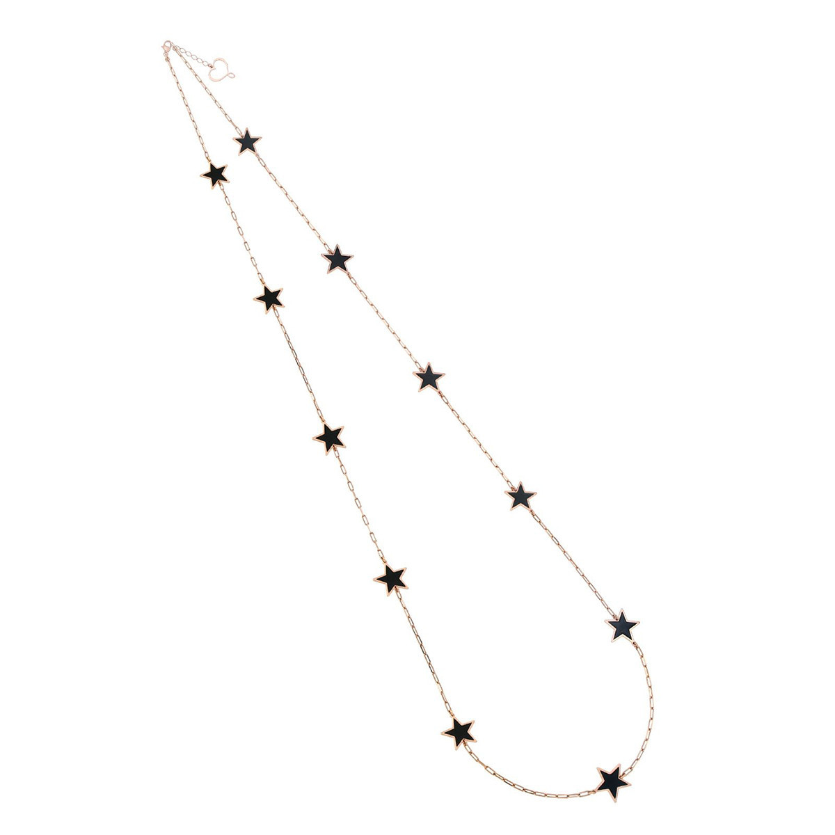 NECKLACE WITH ELEVEN BLACK ENAMELED STARS