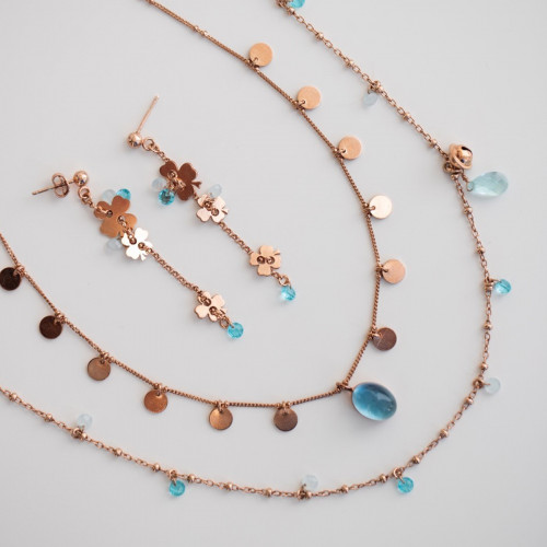 NECKLACE IN SILVER AND COLOURED STONES. CLSD 004.