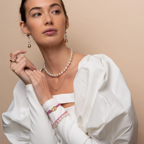 PULSERA DE HILO DE SEDA CON ESLABÓN