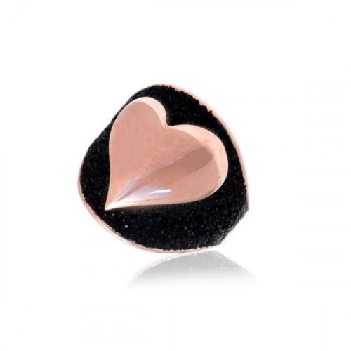 WANNA GLOW HEART RING / BLACK & WHITE