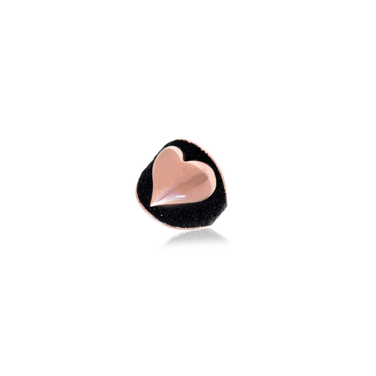 WANNA GLOW HEART RING / BLACK & WHITE