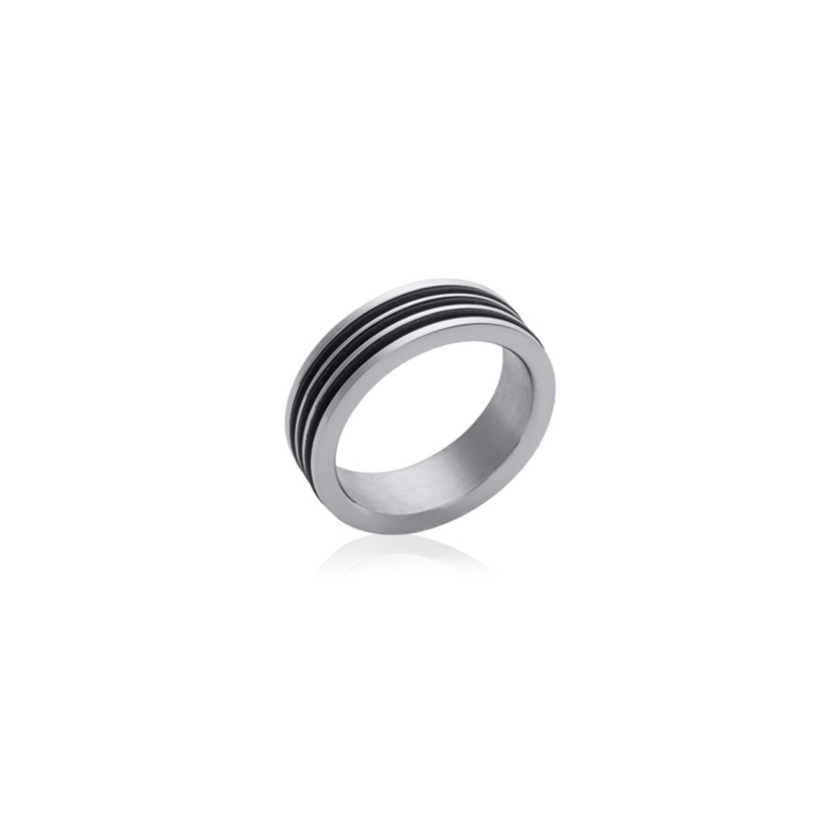 MEN'S STEEL AND RUBBER RING