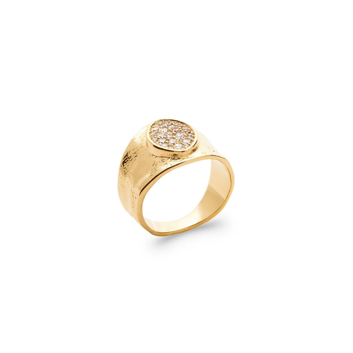 TEXTURED RING WITH ZIRCONIA