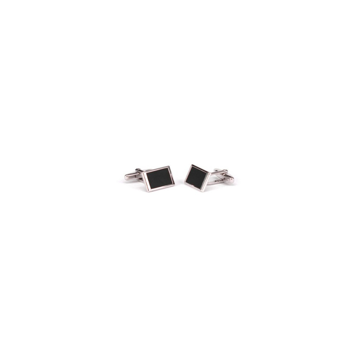 CUFFLINKS MADE OF SILVER AND RECTANGULAR ONYX