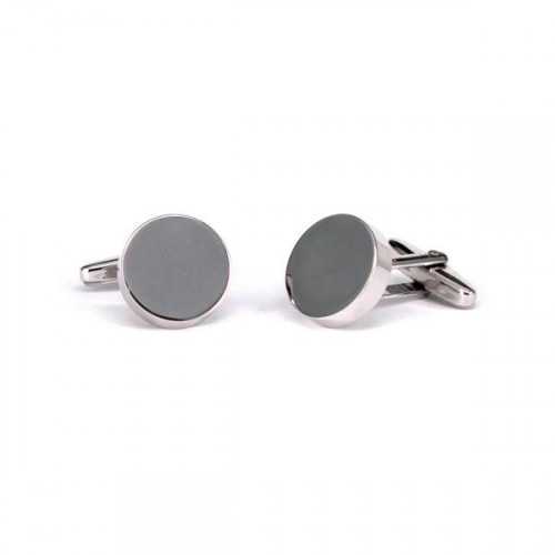 ROUND SILVER CUFFLINKS