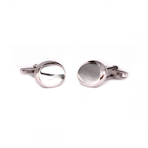 OVAL SILVER CUFFLINKS