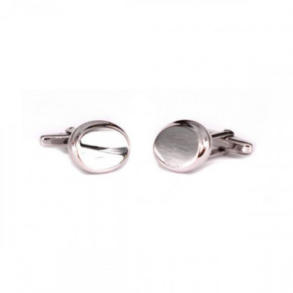 OVAL SILVER CUFFLINKS