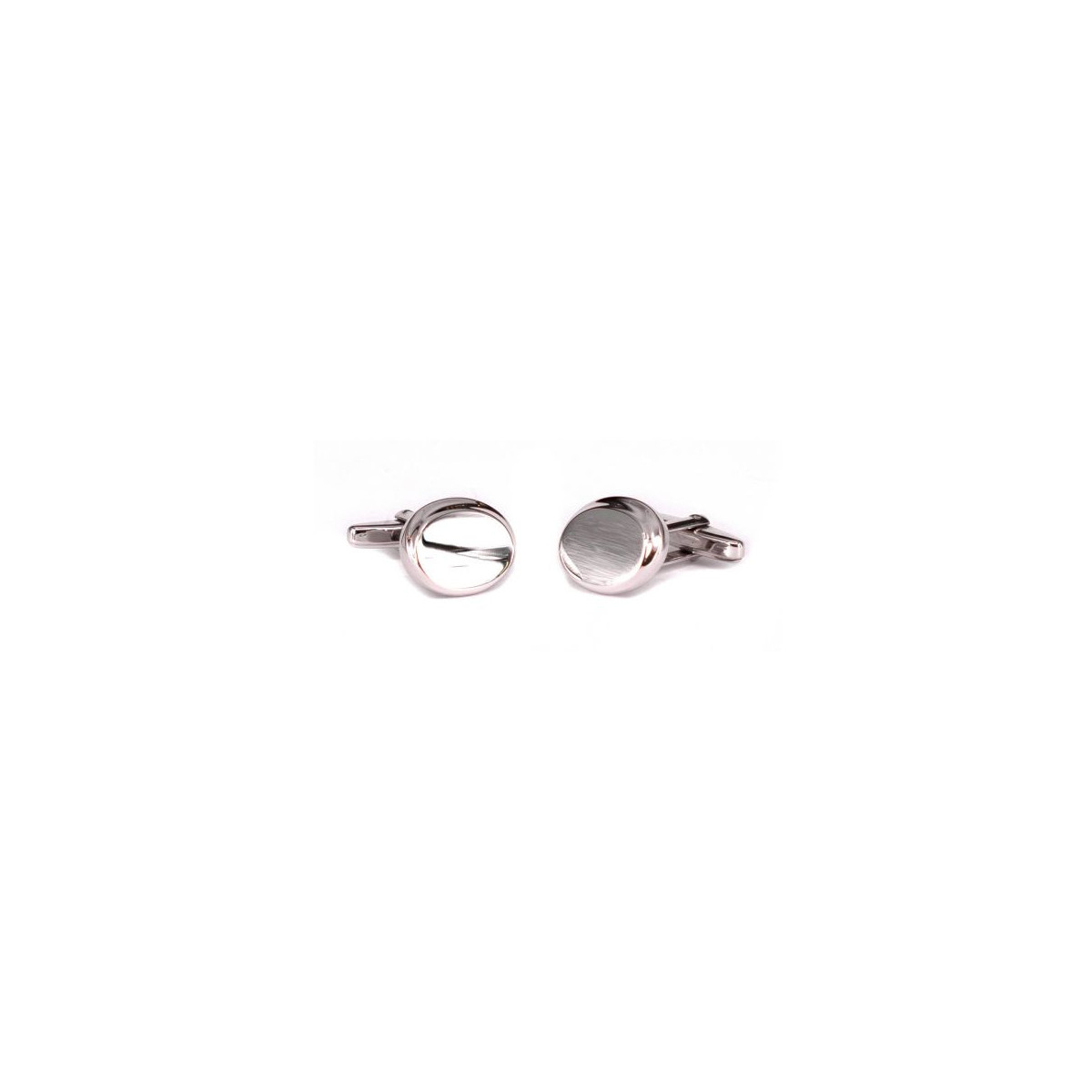 OVAL SILVER CUFFLINKS