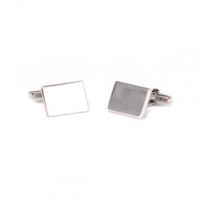 FLAT AND RECTANGULAR SILVER CUFFLINKS