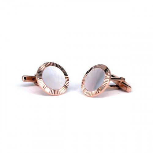 CUFFLINKS ROSÉ SILVER AND MOTHER-OF-PEARL