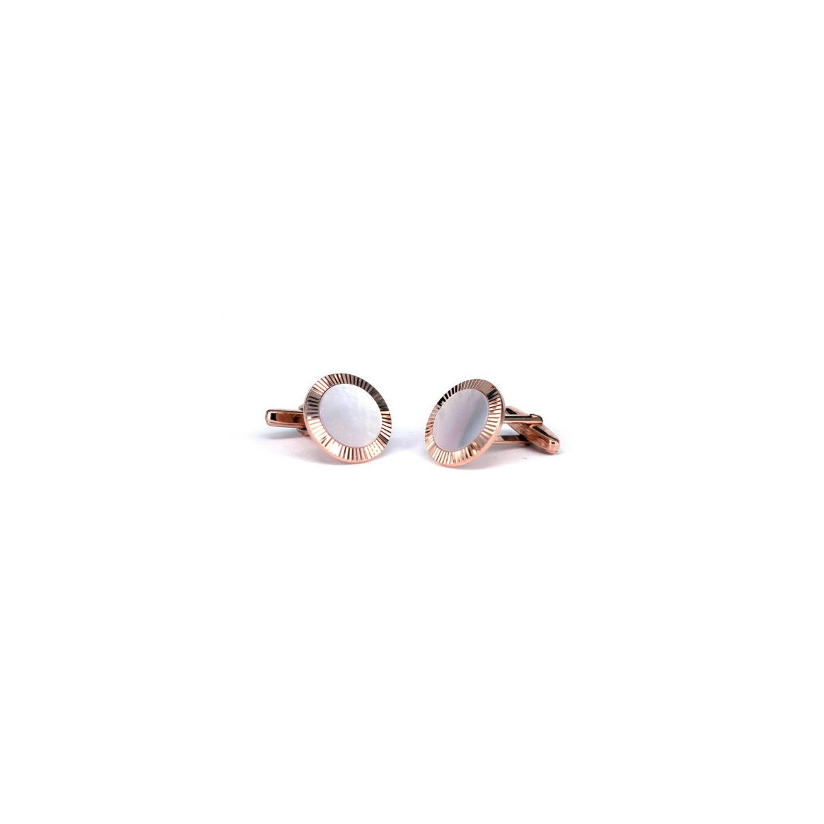 CUFFLINKS ROSÉ SILVER AND MOTHER-OF-PEARL