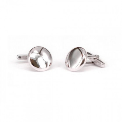 ROUND SILVER CUFFLINKS