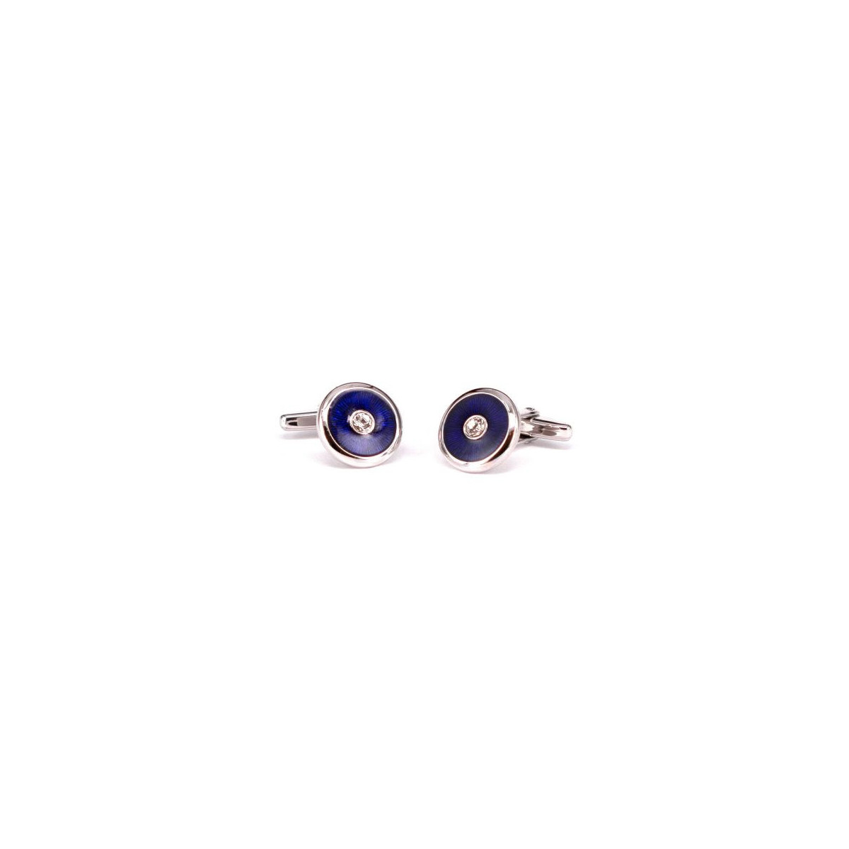 CUFFLINKS WITH BLUE ONYX AND ZIRCONIA