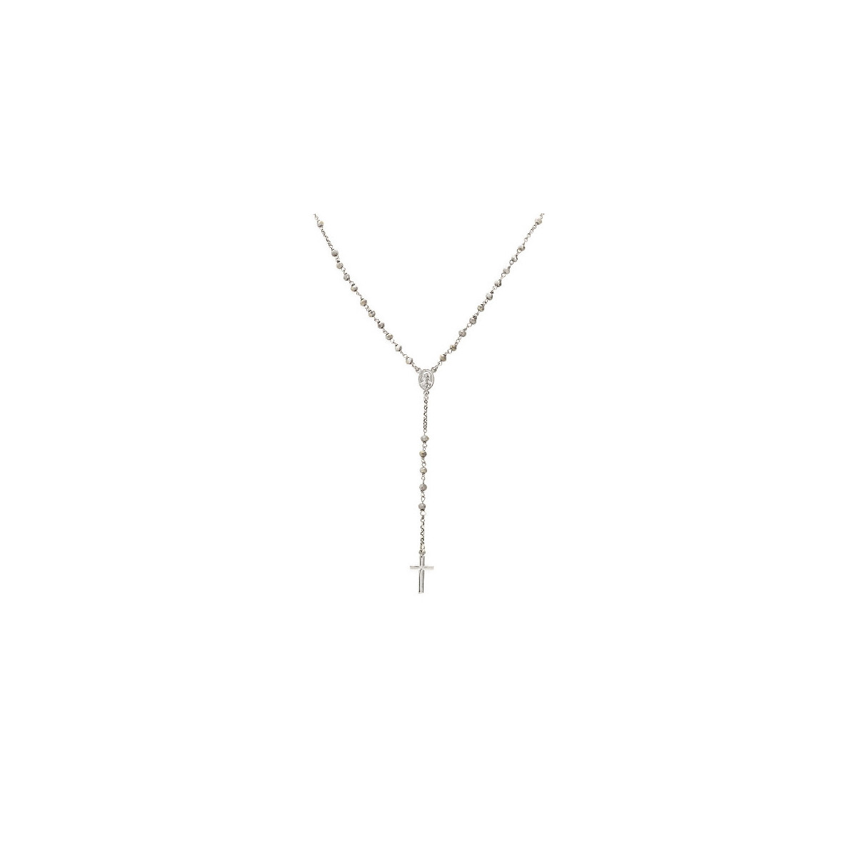 Necklace Rosario Classic rhodium plated with crystals
