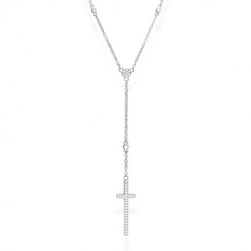 CROSS AND ZIRCONIA NECKLACE