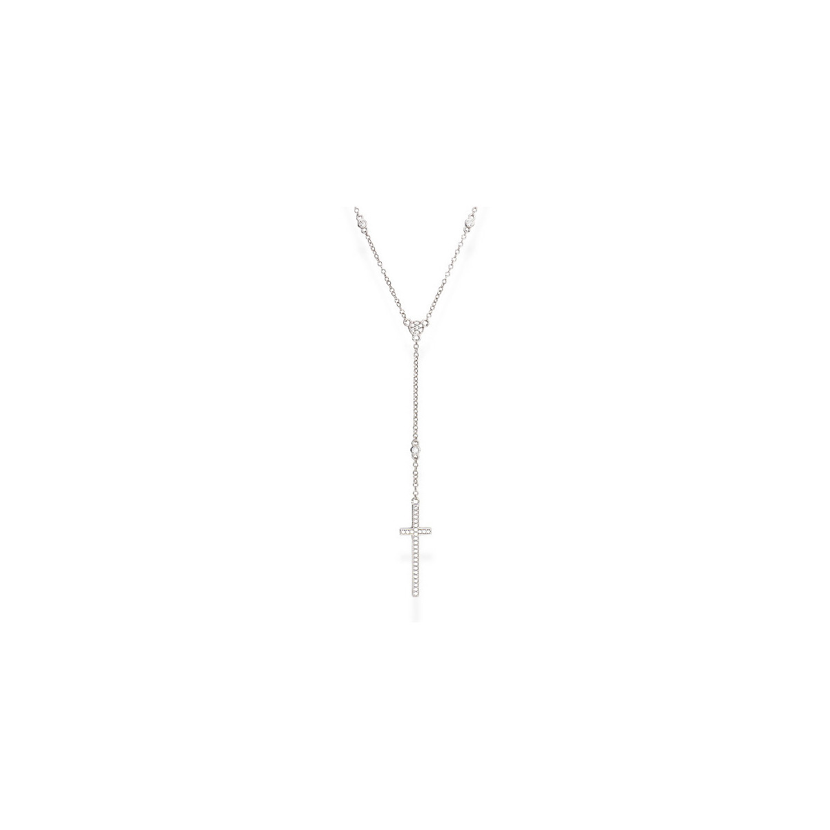 CROSS AND ZIRCONIA NECKLACE