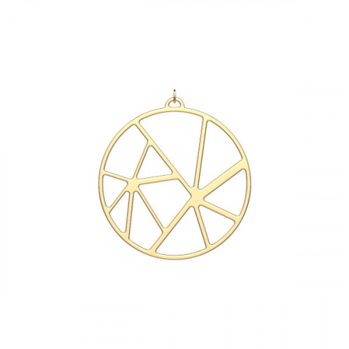 SOLAIRE PENDANT ROUND 45 MM Gold finish