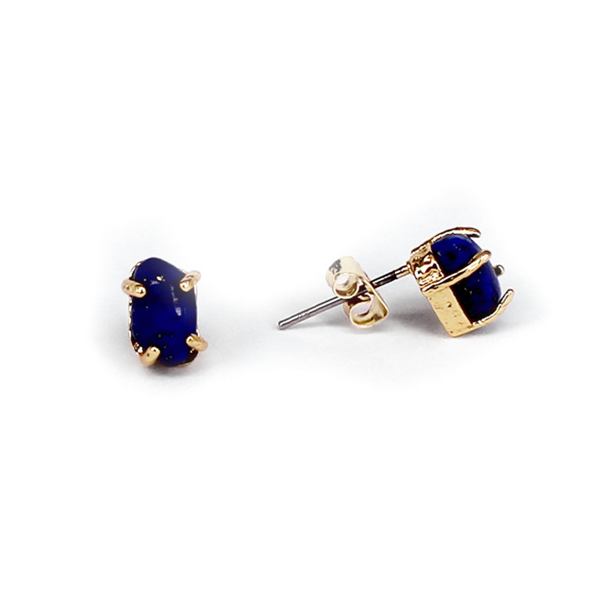 GOLDEN EARRINGS WITH BLUE STONE