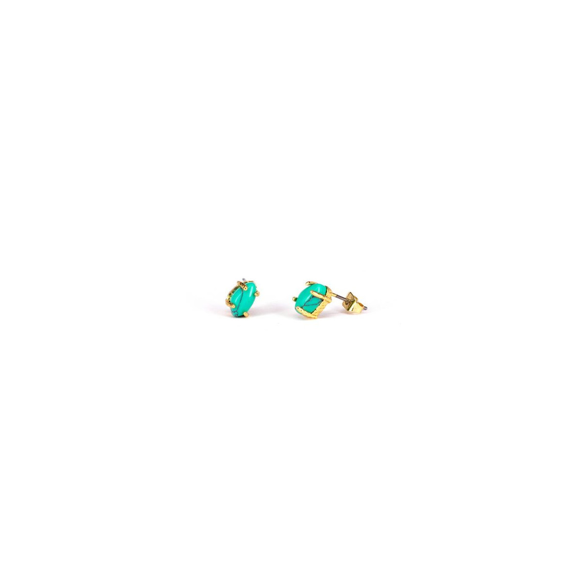 GOLDEN EARRINGS WITH GREEN MARBLE