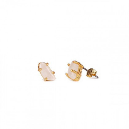 GOLDEN EARRINGS WITH WHITE STONE