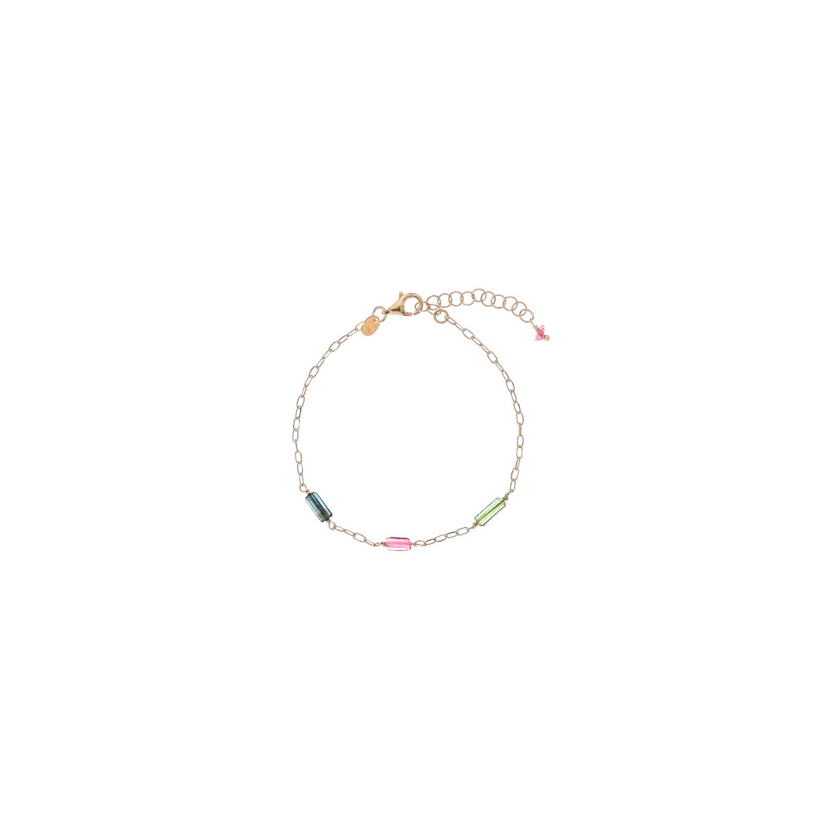 Chain Bracelet With Coloured Stones
