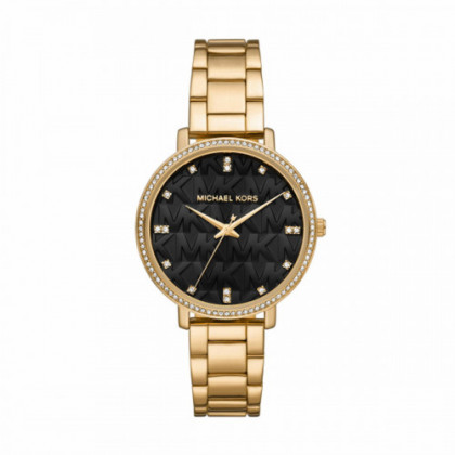 GOLD PYPER WATCH WITH INLAYS AND LOGO