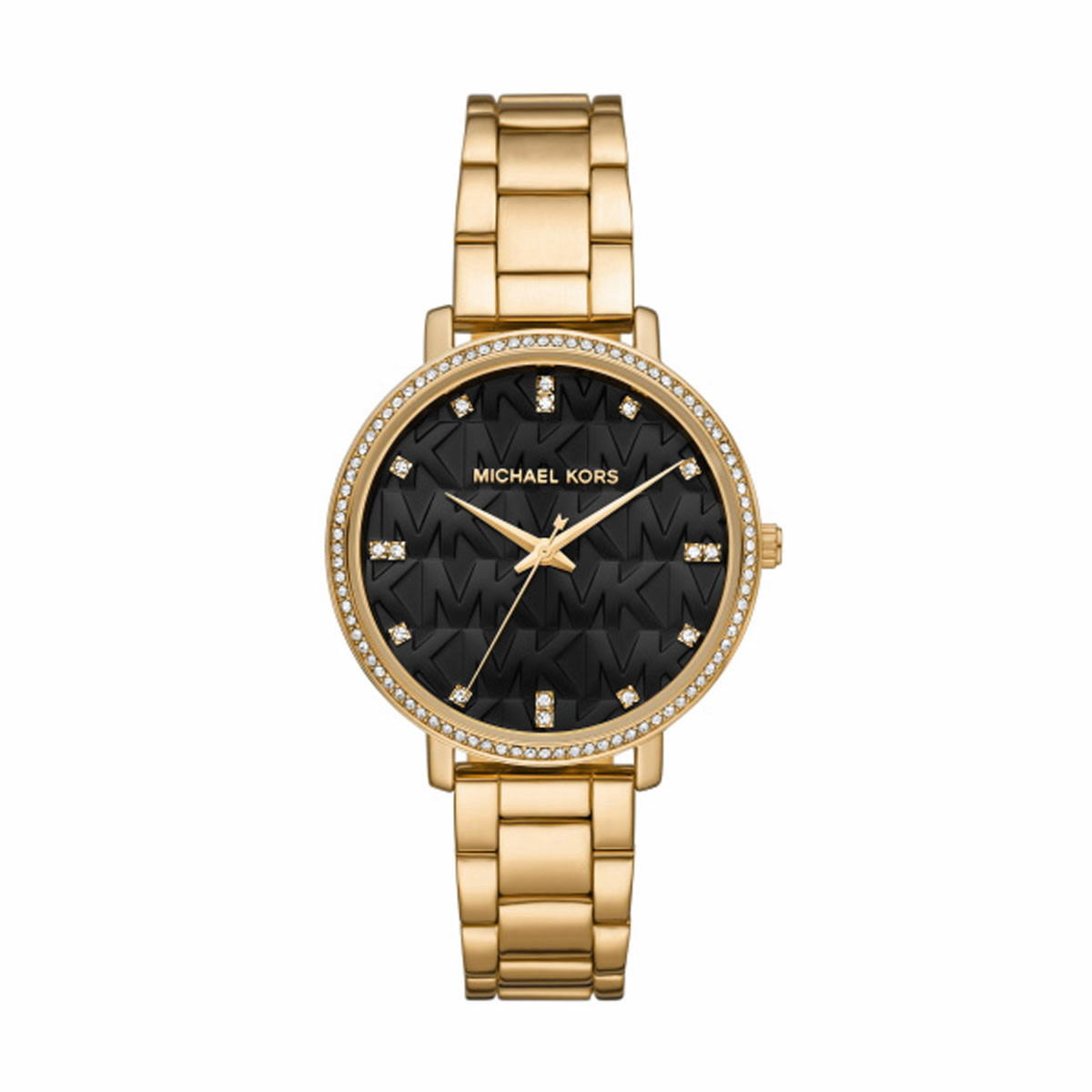 GOLD PYPER WATCH WITH INLAYS AND LOGO