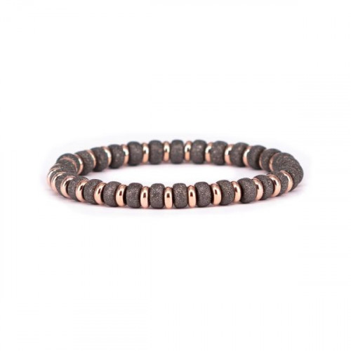 PULSERA DE PLATA ROSÉ Y POLVO DE DIAMANTE