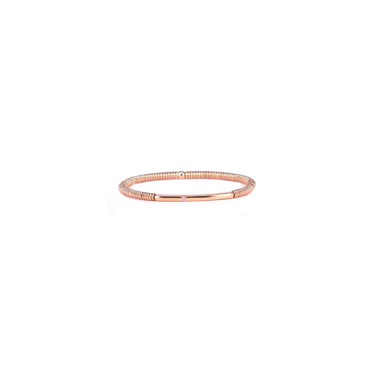 PULSERA PLATA ROSÉ CON BRILLANTE