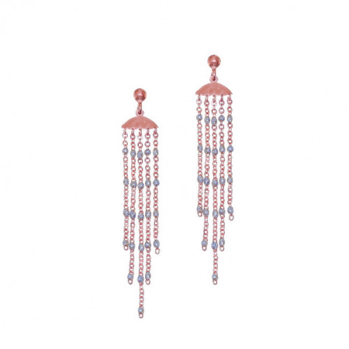 Earring Strips of Chain and Colour