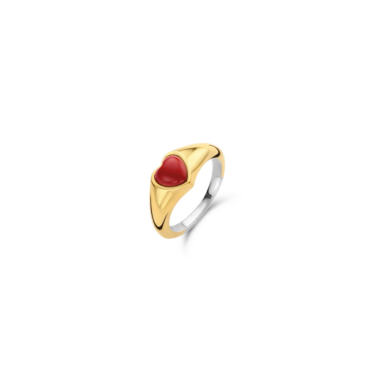 CORAL RED HEART RING