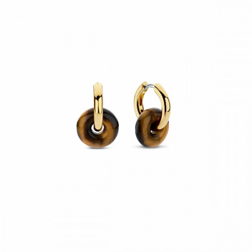 AROS DE PLATA DRORADA Y OJO DE TIGRE