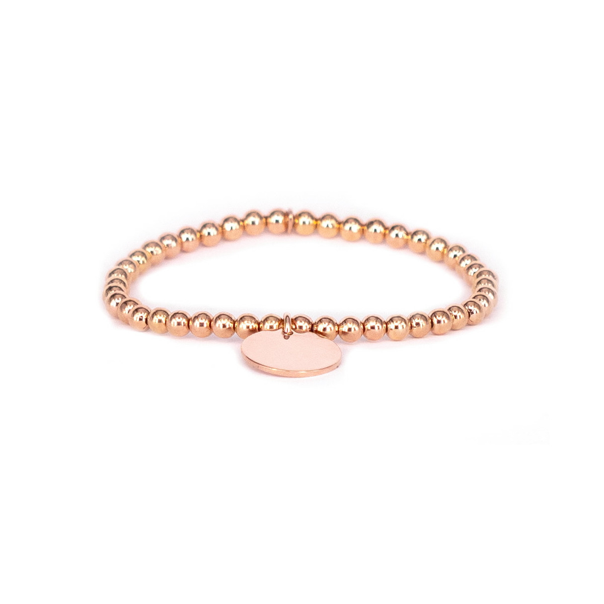 PULSERA PLATA ROSÉ CON CHAPA