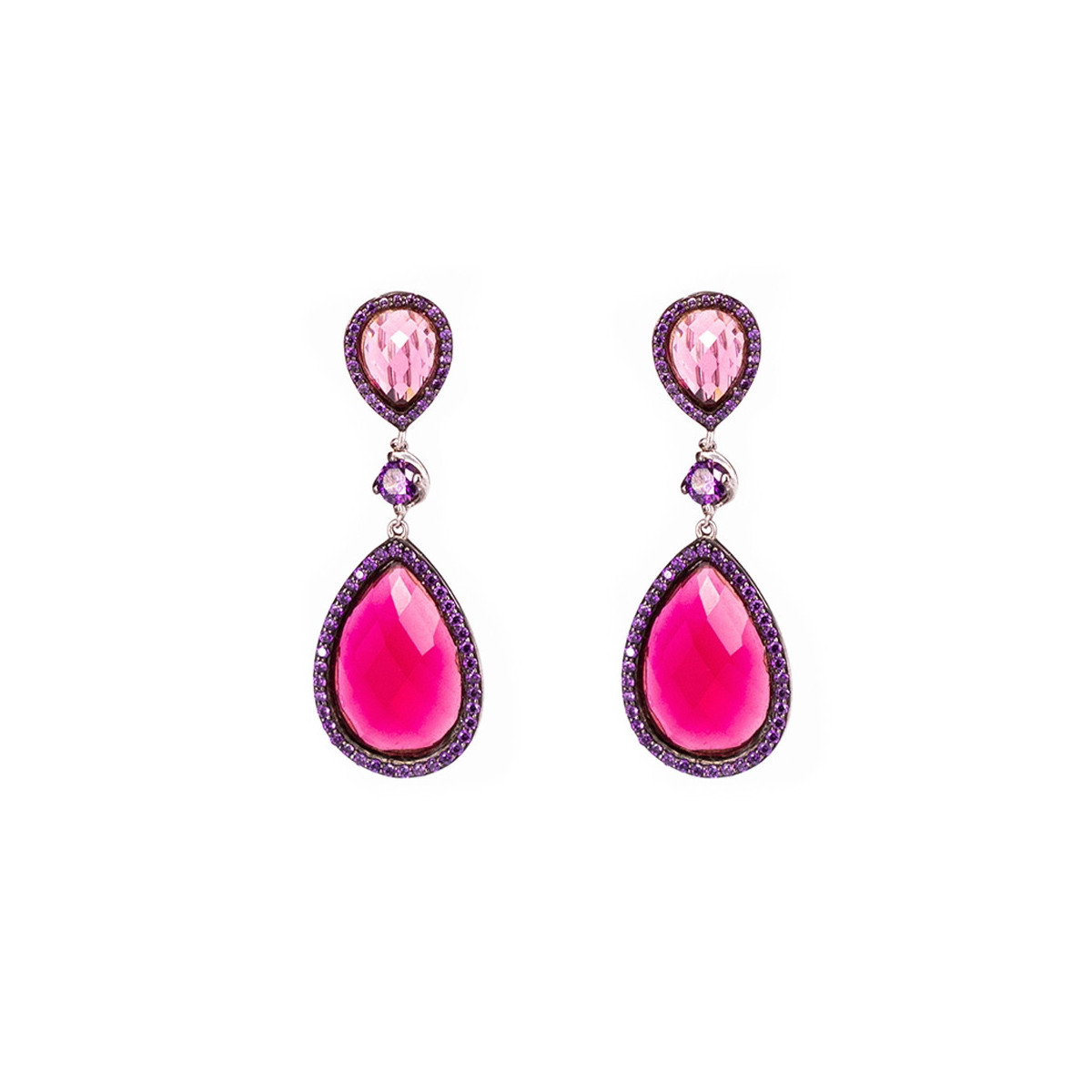 TRANSPARENT RED STONE EARRINGS