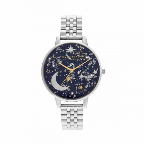 CELESTIAL NAVY SUNRAY WATCH, GOLD AND SILVER