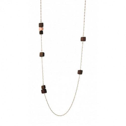 LONG NECKLACE RUBBER CHOCOLATE. CLAR082