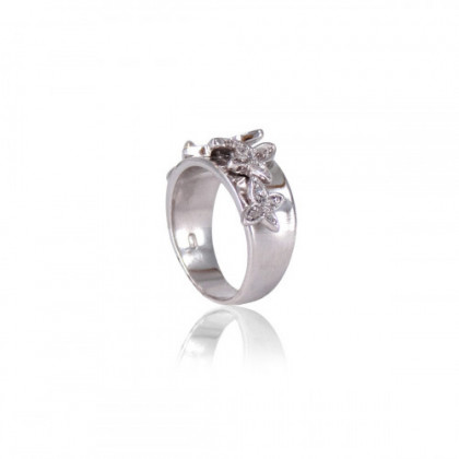 BUTTERFLY RING WITH WHITE ZIRCONIA