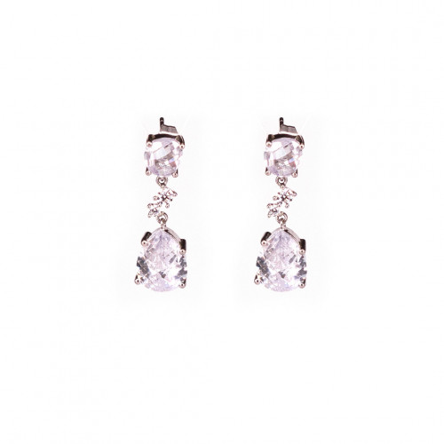 SILVER AND ZIRCONIA EARRINGS