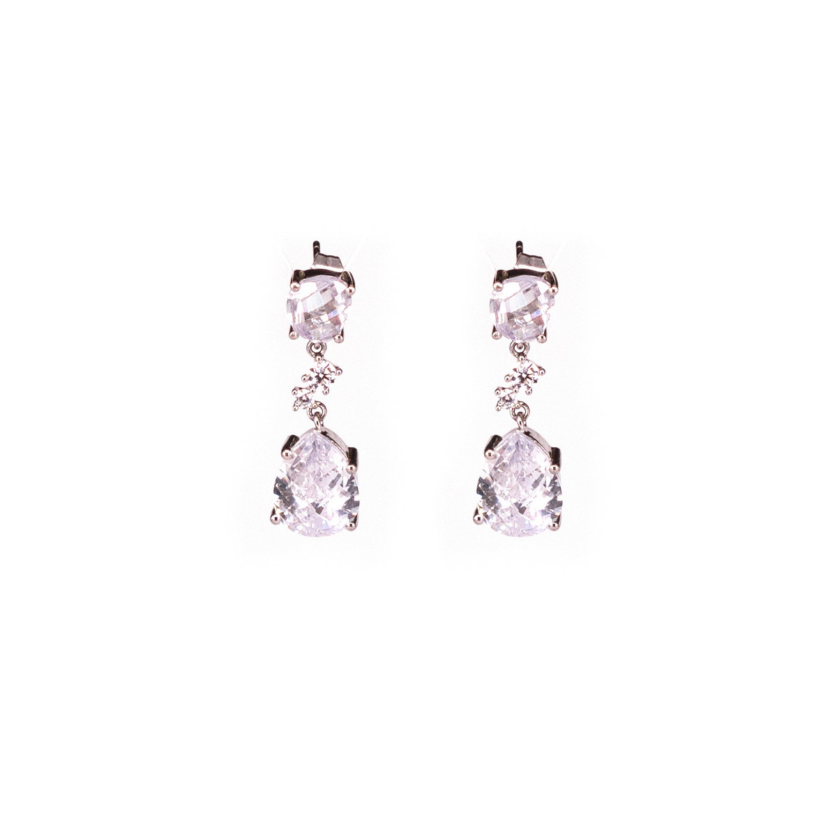 SILVER AND ZIRCONIA EARRINGS