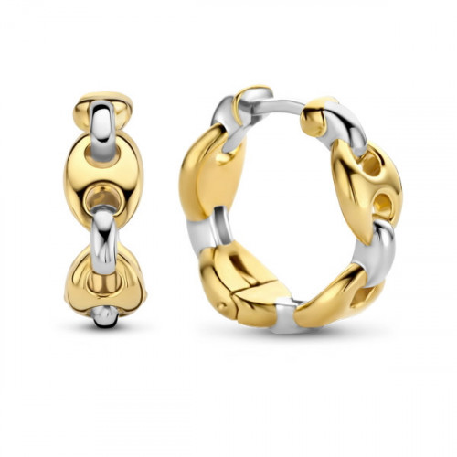 BICOLOUR COFFEE BEAN LINK EARRINGS