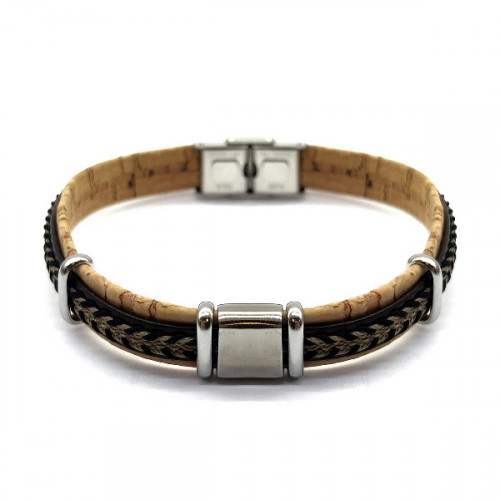 STAINLESS STEEL AND RUBBER BRACELET