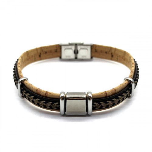 PULSERA DE ACERO INOXIDABLE Y CAUCHO