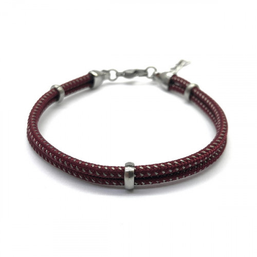 PULSERA DE ACERO CON NYLON RED