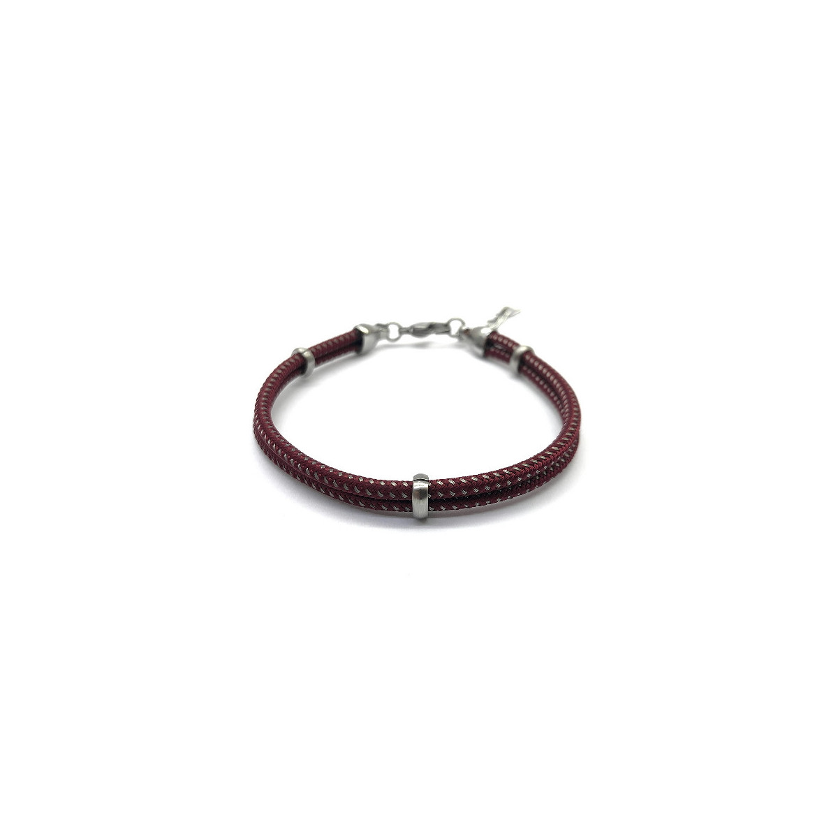 PULSERA DE ACERO CON NYLON RED