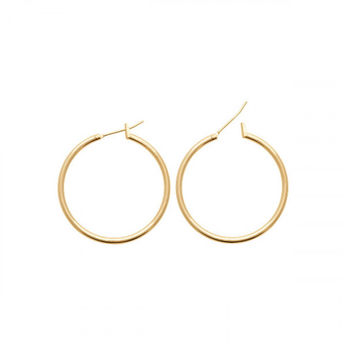 ROSE GOLD PLATED SILVER HOOPS 35MM