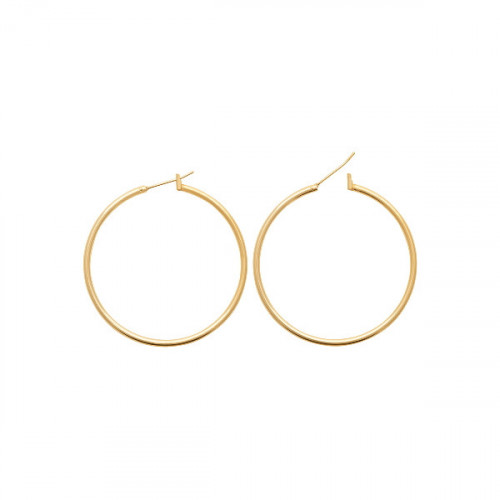 ROSE GOLD PLATED SILVER HOOPS 45MM