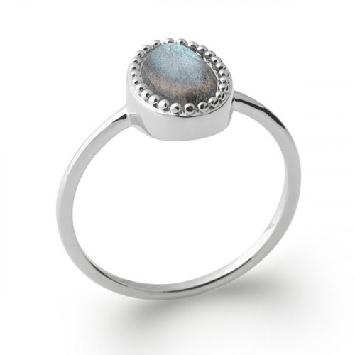 SILVER RING WITH LABRADORITE