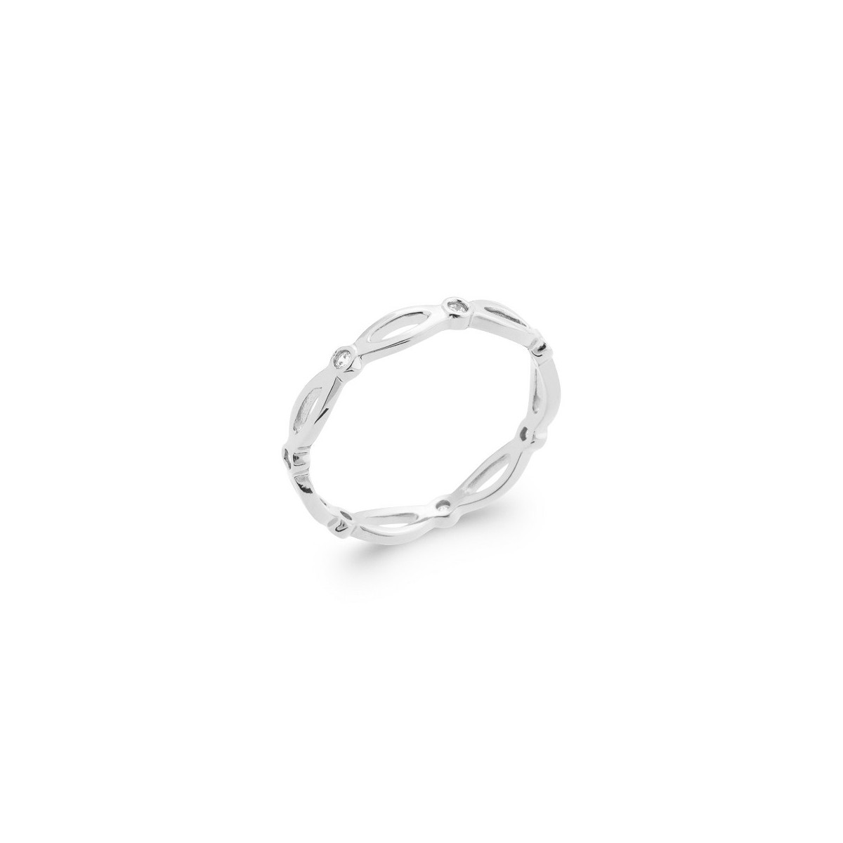 OPENWORK WEDDING RING WITH ZIRCONIA