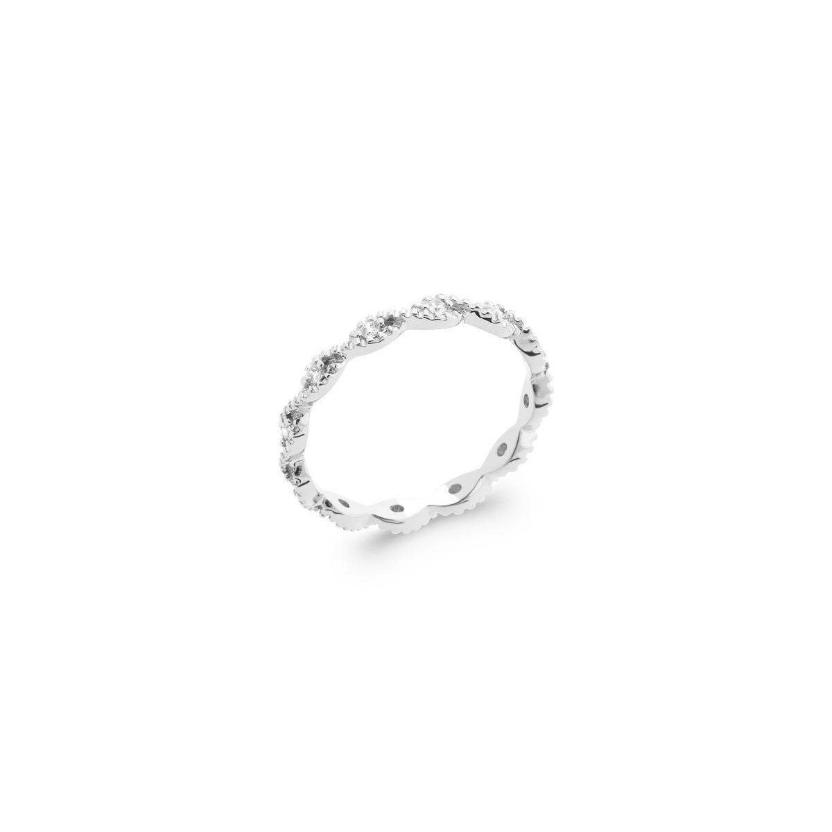 KNOT WEDDING RING WITH ZIRCONIA